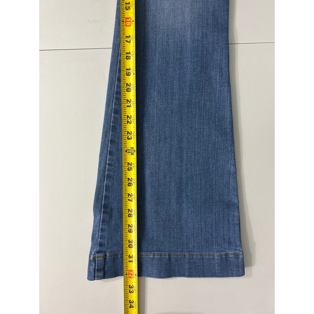 Spanx Womens Petite Small Flare Leg Jeans High Rise Pull On Shaping Blue - Picture 10 of 11